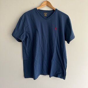 Polo by Ralph Lauren Men's Navy Blue V-Neck T-Shirt size M